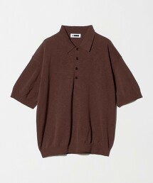 ＜H＞竹節棉4釦POLO領短袖針織