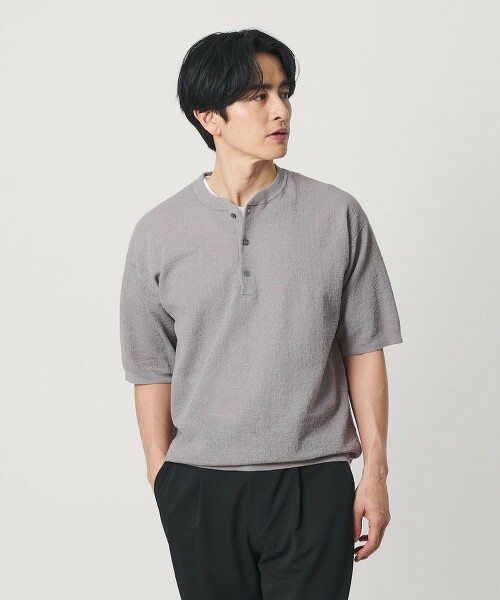 空氣感米蘭諾亨利領針織 抗菌・除臭