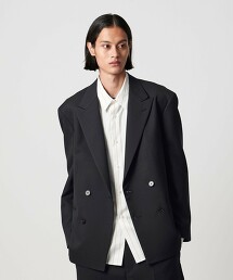 ＜H＞雙層織物針織斜紋4B西裝外套