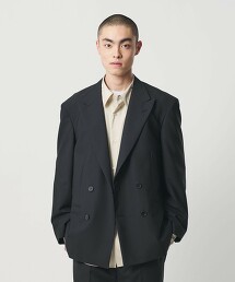 ＜H＞羊毛馬海毛織物4釦西裝外套