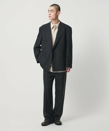 ＜H＞羊毛馬海毛織物西裝寬褲