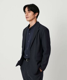 細斜紋2鈕扣舒適剪裁西裝外套