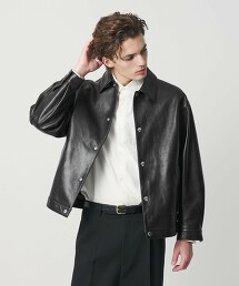 半植鞣皮卡車司機外套