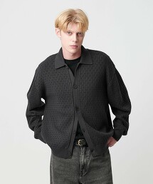 斜向花紋POLO外套