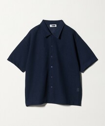 ＜H＞混亞麻立體織紋針織襯衫