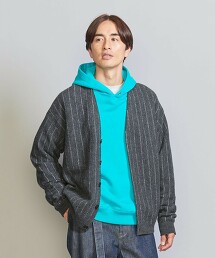 巴厘纱羊毛 粉筆條紋 V領 開襟外套