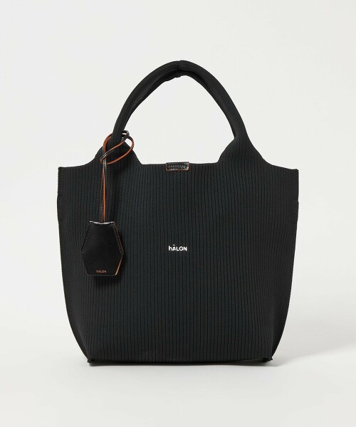＜hALON＞條紋針織托特包M
