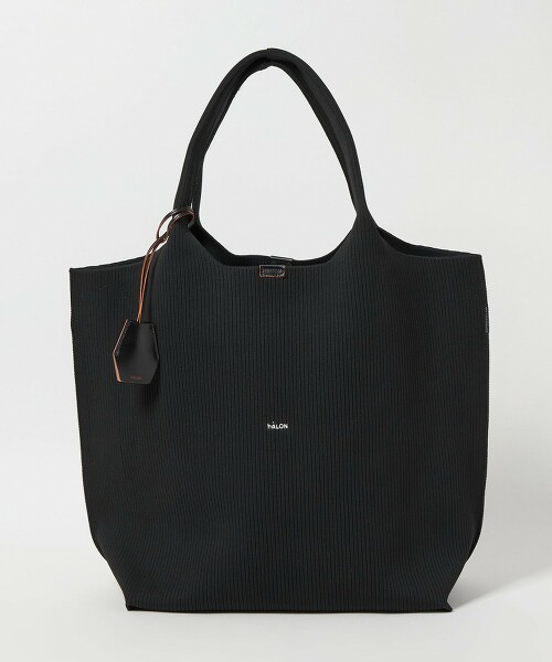 ＜hALON＞條紋針織托特包L