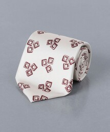 <UNITED ARROWS> 雙色 方形 印刷 領帶 日本製