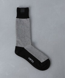 【特別訂製】＜VIBTEX＞抗菌防臭橫條紋襪