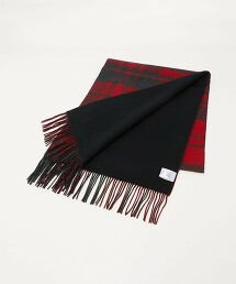 喀什米爾羊毛正反兩用格紋圍巾