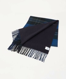 喀什米爾羊毛正反兩用格紋圍巾