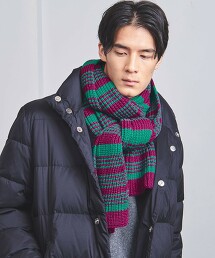 多彩針織橫條紋圍巾