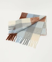 磨毛塊狀格子圍巾