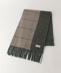 喀什米爾羊毛 雙面布料 拼接 格紋 圍巾