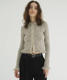TW CLANE MIX MESH GATHER SHIRT