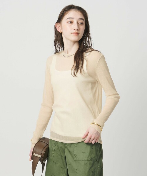 薄紗針織亮片上衣 日本製