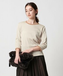 羅紋撞色鑲邊上衣 日本製