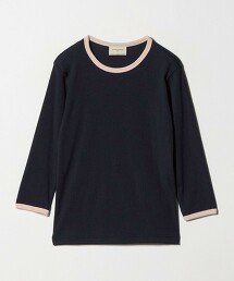 羅紋撞色鑲邊上衣 日本製