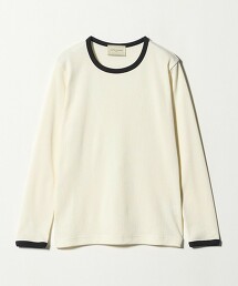 羅紋撞色鑲邊上衣 日本製