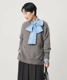 【預購】狐狸毛喀什米爾圓領針織衫