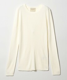 絲綢羅紋圓領針織衫