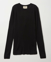 絲綢羅紋圓領針織衫