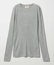 絲綢羅紋圓領針織衫