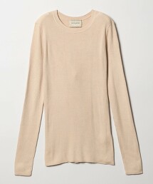 絲綢羅紋圓領針織衫