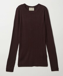 絲綢羅紋圓領針織衫