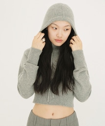 TW  CLANE SRT KNT HOODIE 短版針織連帽衫