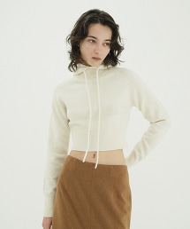 TW  CLANE SRT KNT HOODIE 短版針織連帽衫