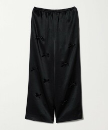 3D蝴蝶結緞面長褲