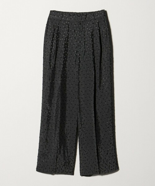 點點緞面2打摺寬褲 日本製