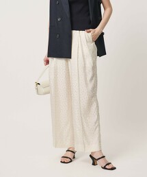 點點緞面2打摺寬褲 日本製