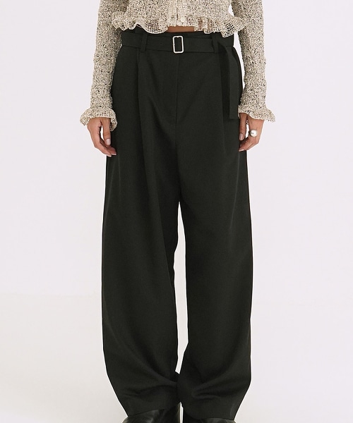 クラネ CLANE WAIST BELT DAD PANTS （BEIGE） - ファッション