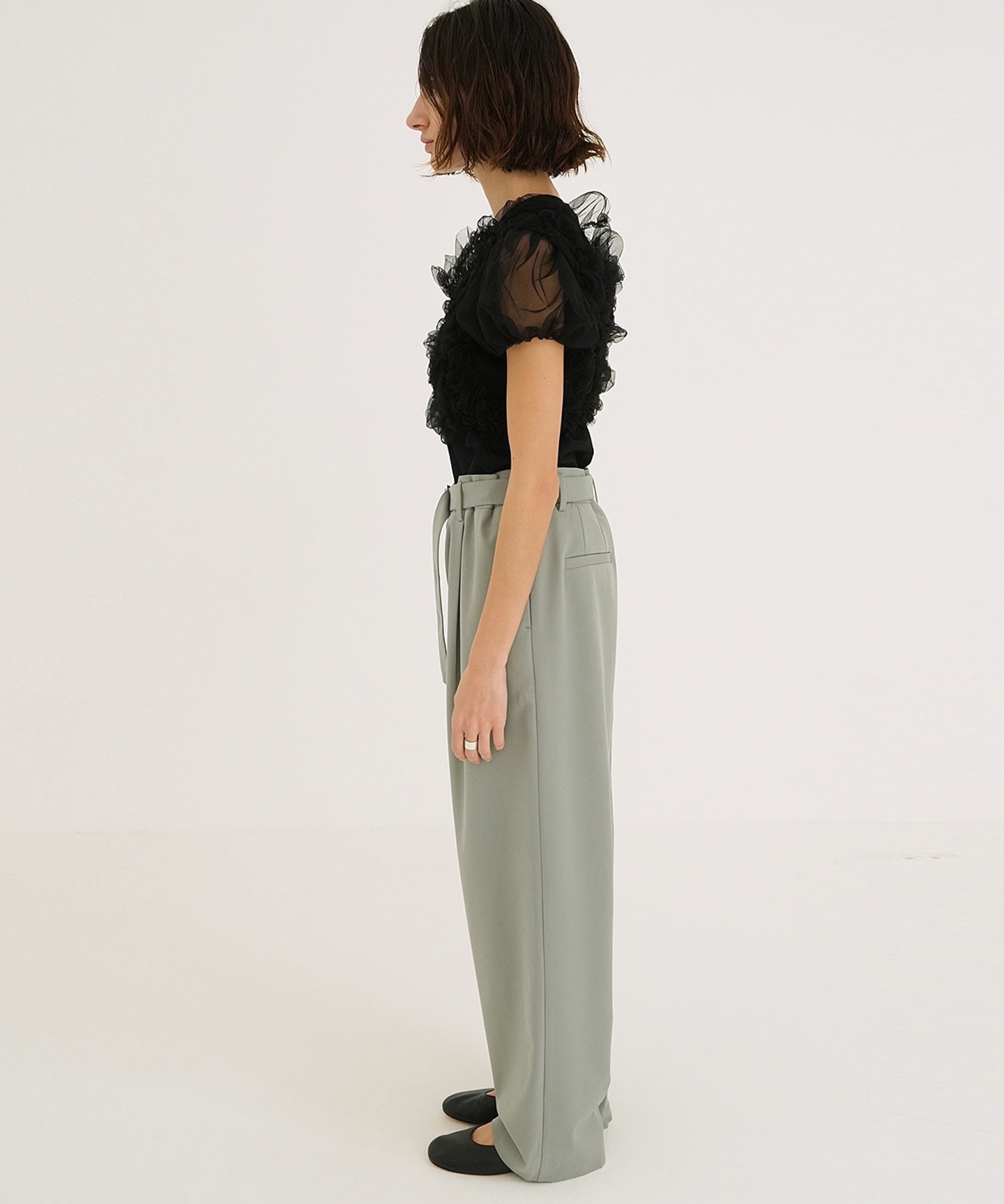 TW CLANE WAIST BELT DAD PANTS 腰帶寬褲｜CLANE｜UNITED ARROWS