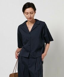 輕薄開領五分袖襯衫