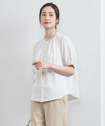 撞色鑲邊短袖罩衫