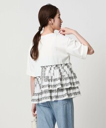 刺繡打摺拼接T恤