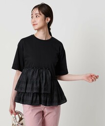 刺繡打摺拼接T恤