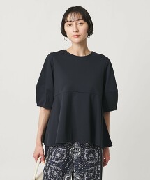 羅馬布蛋糕下擺短袖上衣 日本製