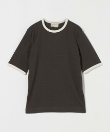 羅紋撞色鑲邊短袖上衣 日本製