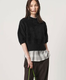 狐狸絨羊絨泡泡袖針織衫