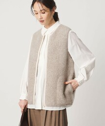 狐狸毛羊絨雙面亮片背心