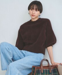 FOX喀什米爾羊毛 泡泡短袖針織