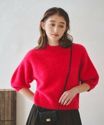 FOX喀什米爾羊毛 泡泡短袖針織