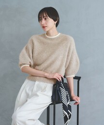 FOX喀什米爾羊毛 泡泡短袖針織