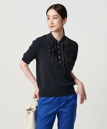 波浪荷葉邊短袖針織 