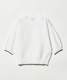 貝殼縫線泡泡袖針織